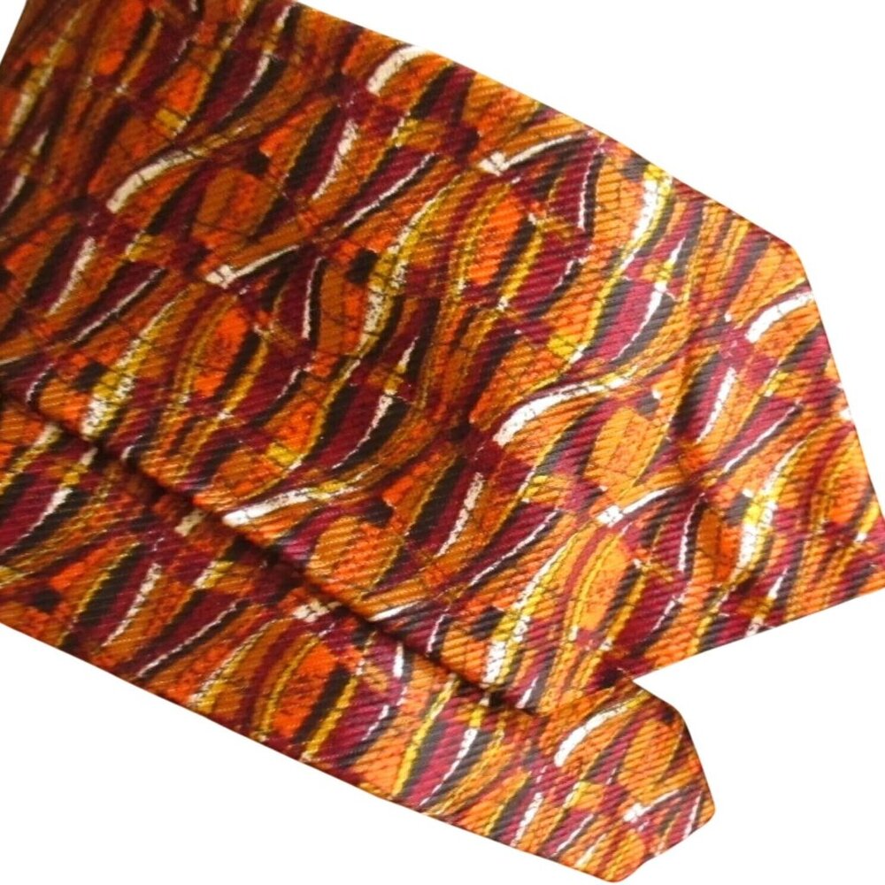 Vintage 1970s NECKTIE  FAT 4" 52" TIE NECKTIE PSYCHADELIC PRINT